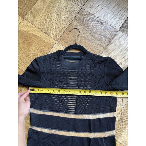Alexander Wang X H&M $149 Black Long Sleeve Sweater w/ Mesh Detailing, Size XS